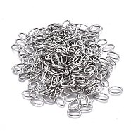 304 Stainless Steel Jump Rings, Open Jump Rings, Oval, Stainless Steel Color, 18 Gauge, 10x6x1mm, Inner Diameter: 4x8mm(STAS-F250-11P-S)