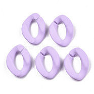 Opaque Spray Painted Acrylic Linking Rings, Quick Link Connectors, for Curb Chains Making, Twist, Plum, 23x17x4.5mm, Inner Diameter: 13.5x7mm(OACR-S036-001A-I15)