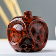 Halloween Natural Mahogany Obsidian Home Display Decorations, Apple Skull, 25~30mm(G-PW0004-52C)