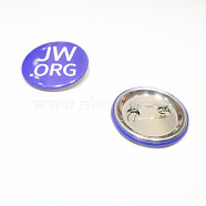 Tinplate Iron Safety Brooches, Religion, Flat Round, Platinum, 38mm(JEWB-WH0009-06)