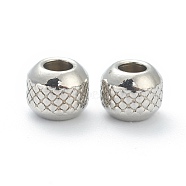 202 Stainless Steel Beads, Rondelle, Fancy Cut, Stainless Steel Color, 6x5mm, Hole: 2.8mm(STAS-I180-02B-P)