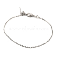 Titanium Steel Cable Chain Bracelets for Men Women, Stainless Steel Color, 7-1/2 inch(19cm)(BJEW-G736-11P)