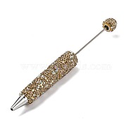 Iron Beadable Pen, Ball-Point Pen, with Polymer Clay Rhinestone, for DIY Personalized Pen with Jewelry Beads, Aurum, 145x15mm(AJEW-K049-02G)