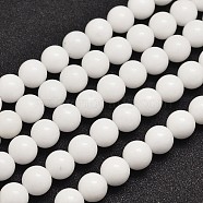 Natural Malaysia Jade Beads Strands, Dyed & Heated, Round, White, 10mm, Hole: 1.0mm, about 38pcs/strand, 15 inch(G-A146-10mm-B01)