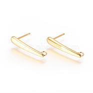 304 Stainless Steel Ear Stud Components, with Loop, Golden, 20.5x4mm, Hole: 1.8mm, Pin: 0.7mm(STAS-F227-20B-G)