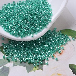 MIYUKI Delica Beads, Cylinder, Japanese Seed Beads, 11/0, (DB0238) Aqua Green Ceylon, 1.3x1.6mm, Hole: 0.8mm, about 20000pcs/bag, 100g/bag(SEED-J020-DB0238)