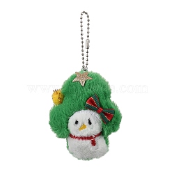 Christmas Theme Cloth Plush Doll Pendant Decorations, with Ball Chain for Bag Ornaments, Christmas Tree, 137mm(HJEW-D030-01G)