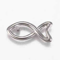 304 Stainless Steel Linking Rings, Fish, Stainless Steel Color, 21x10x2mm(STAS-Z012-11P)