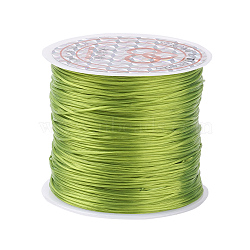 Flat Elastic Crystal String, Elastic Beading Thread, for Stretch Bracelet Making, Yellow Green, 0.8mm, about 65.61 yards(60m)/roll(X-EW-O001-01I)