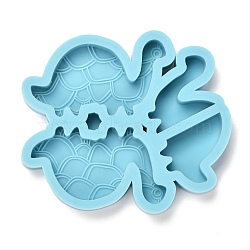 DIY Straw Decoration Silicone Molds, Resin Casting Molds, Clay Craft Mold Tools, Tortoise, Blue, 67x76x10.5mm, Inner Diameter: 29.5x51mm, 29x20mm and 26x21mm(DIY-P030-56)