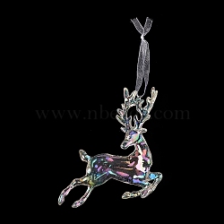 Christmas Transparent Acrylic Big Pendant Decorations, for Christmas Tree Hanging Oranments, Deer, 170~175mm(HJEW-F017-01)