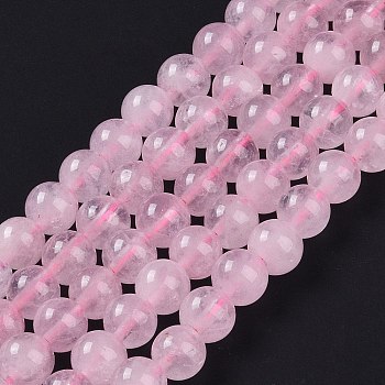 Natural Rose Quartz Beads Strands, Round, 6mm, Hole: 1mm, about 31pcs/strand, 8 inch