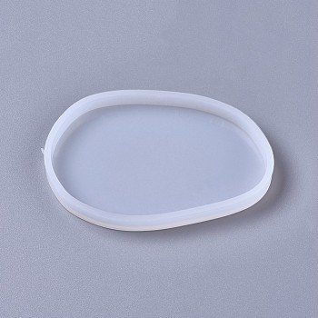 Silicone Molds, Resin Casting Molds, For UV Resin, Epoxy Resin Jewelry Making, Oval, White, 106x71x10mm
