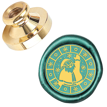 Wax Seal Brass Stamp Head, for Wax Seal Stamp, Christmas Themed Pattern, 25x14.5mm