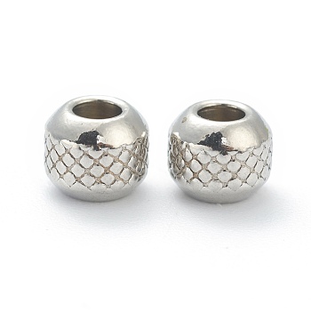 202 Stainless Steel Beads, Rondelle, Fancy Cut, Stainless Steel Color, 6x5mm, Hole: 2.8mm