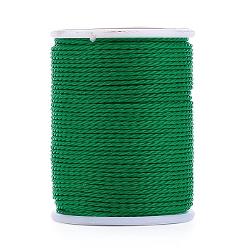 Round Waxed Polyester Cord, Taiwan Waxed Cord, Twisted Cord, Dark Sea Green, 1mm, about 12.02 yards(11m)/roll