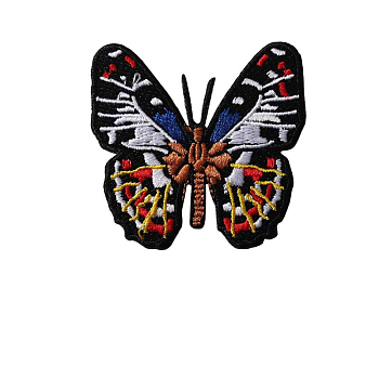 Butterfly Shape Computerized Embroidery Cloth Iron on/Sew on Patches, Costume Accessories, Colorful, 52x55mm