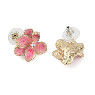 Flower Enamel Stud Earrings(EJEW-M005-01)-2