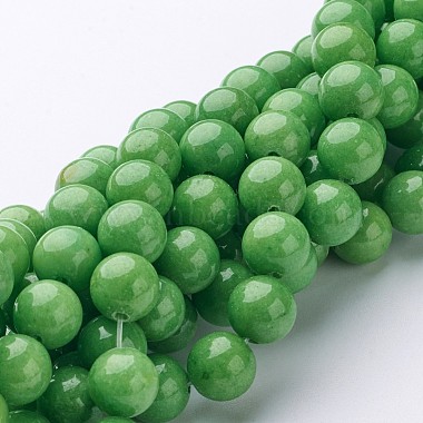 8mm LightGreen Round Mashan Jade Beads