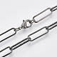 Brass Flat Oval Paperclip Chain Necklace Making(MAK-S072-07B-B)-1