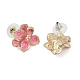 Flower Enamel Stud Earrings(EJEW-M005-01)-2