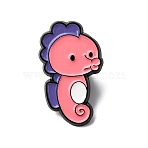Enamel Pins, Alloy Lapel Pin Backs for Clothes, Sea Horse, 26x15.5mm(JEWB-P053-01A-EB)