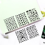 3D Black Transfer Stickers Decals, Self Adhesive, DIY Nail Tips Decorations Tip Slider Accessory, Mixed Patterns, 90x77mm(MRMJ-R090-59-DP-M)