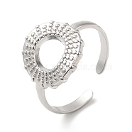 304 Stainless Steel Hollow Sun Open Cuff Ring for Women, Stainless Steel Color, Inner Diameter: 18mm(RJEW-I098-10P)