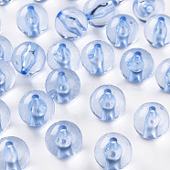 Transparent Acrylic Beads, Round, Cornflower Blue, 16x15mm, Hole: 2.8mm(X-MACR-S370-A16mm-749)