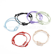 Adjustable Korean Waxed Polyester Cord Bracelets Sets, Mixed Color, Inner Diameter: 2-1/4~3-1/2 inch(5.6~8.9cm), 2pcs/set(BJEW-JB06182)