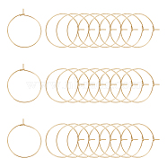 304 Stainless Steel Hoop Earring Settings, Ring, Golden, 25x0.7mm, Pin: 0.7mm, 50pcs/box(STAS-UN0015-67)