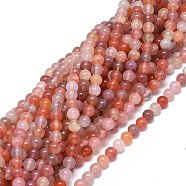 Natural Red Botswana Agate Beads Strands, Round, 6~6.5mm, Hole: 0.8mm, about 66pcs/strand, 15.55 inch(39.5cm)(G-O201A-03A)
