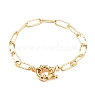 Iron Paperclip Chain Bracelets, with Brass Spring Ring Clasps, Golden, 8-1/8 inch(20.5cm)(BJEW-JB05629)