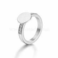 Elegant stainless steel round diamond ring suitable for daily wear for women.(LL7523-8)