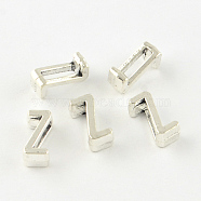 Antique Silver Plated Alloy Letter Slide Charms, Lead Free & Cadmium Free, Letter.Z, 10.5x5x4mm, Hole: 7x2mm, about 2030pcs/1000g(TIBEP-S296-Z-RS)