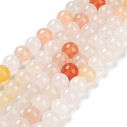 Natural Golden Silk Jade Beads Strands, Round, 8mm, Hole: 1mm, about 46pcs/strand, 14.76~14.88''(37.5~37.8cm)(G-A220-A02-01)