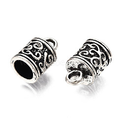 Tibetan Style Alloy Cord Ends, End Caps, Terminators, Column, Cadmium Free & Lead Free, Antique Silver, 13x8.5mm, Hole: 2mm, Inner Diameter: 5.5mm, about 600Pcs/1000g(FIND-T068-01AS)