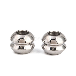 201 Stainless Steel Beads, Stainless Steel Color, 7.5x5.5mm, Hole: 3.5mm(STAS-Z166-09P)