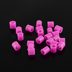 PE Fuse Beads, DIY Melty Beads, Tube, Magenta, 5x5mm, Hole: 3mm(X-DIY-R013-80)