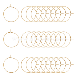 304 Stainless Steel Hoop Earring Settings, Ring, Golden, 25x0.7mm, Pin: 0.7mm, 50pcs/box(STAS-UN0015-67)