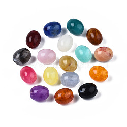 Acrylic Beads, Imitation Gemstone Style, Barrel, Mixed Color, 13x10mm, Hole: 2mm(X-OACR-N131-005)