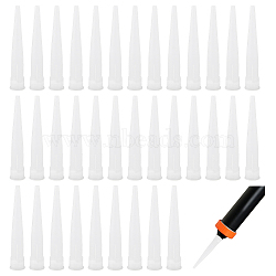 Reusable Silicone Caulking Nozzle Applicators, Cone Nozzles, WhiteSmoke, 19x105mm, Hole: 3mm, Inner Diameter: 15mm, 40pcs/bag(SIL-WH0014-44)
