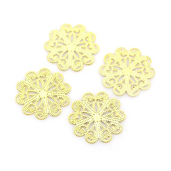 Flower Iron Filigree Findings for Hair Accessories Making, Golden, 27x0.5mm