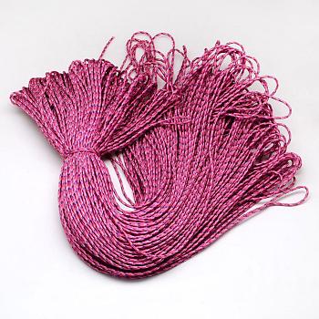 Polyester & Spandex Cord Ropes, 1 Inner Core, Deep Pink, 2mm, about 109.36 yards(100m)/bundle