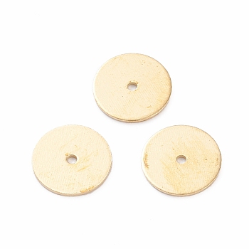 Brass Spacer Beads, Long-Lasting Plated, Disc, Real 18K Gold Plated, 8x0.5mm, Hole: 0.9mm