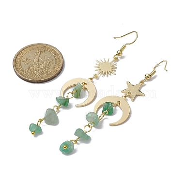 Moon & Sun & Star Brass Asymmetrical Earrings(EJEW-JE05461-04)-3