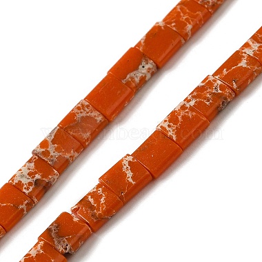Dark Orange Rectangle Imperial Jasper Beads