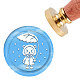 Brass Wax Seal Stamp with Handle(AJEW-WH0184-0157)-1