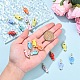 手描きの水玉模様の魚の磁器製ペンダント 1個(PALLOY-YW00115-01)-5