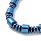 Bracelet de collier de perles de colonne en hématite synthétique et laiton avec fermoirs magnétiques(SJEW-G079-01A)-4